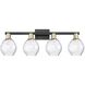Arcadia Waverly 4 Light 33 inch Black Antique Brass Bath Vanity Light Wall Light
