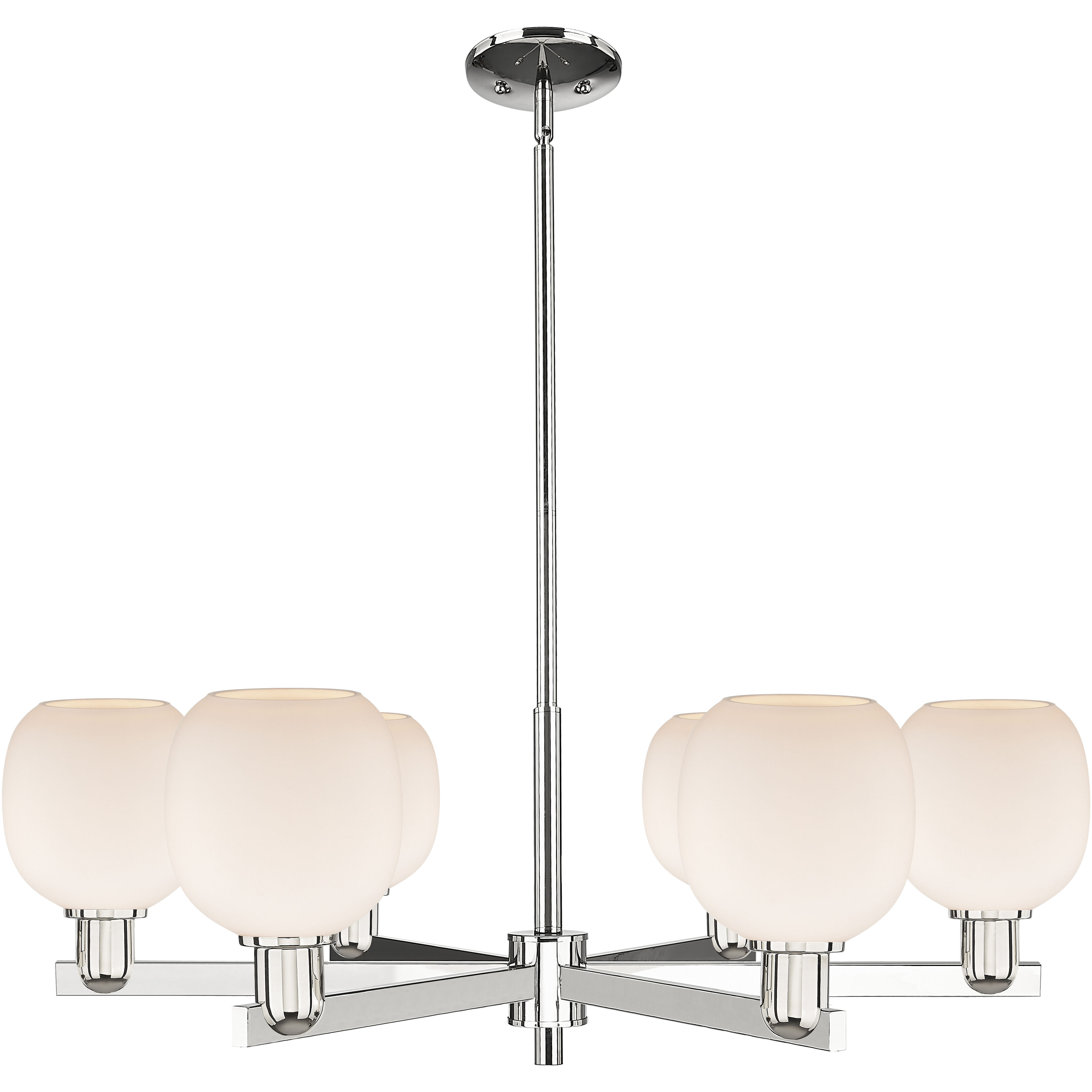 Arcadia Belfast 6 Light 35.75 inch Polished Nickel Chandelier Ceiling Light