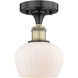 Fenton 1 Light 6.5 inch Black Antique Brass Semi-Flush Mount Ceiling Light