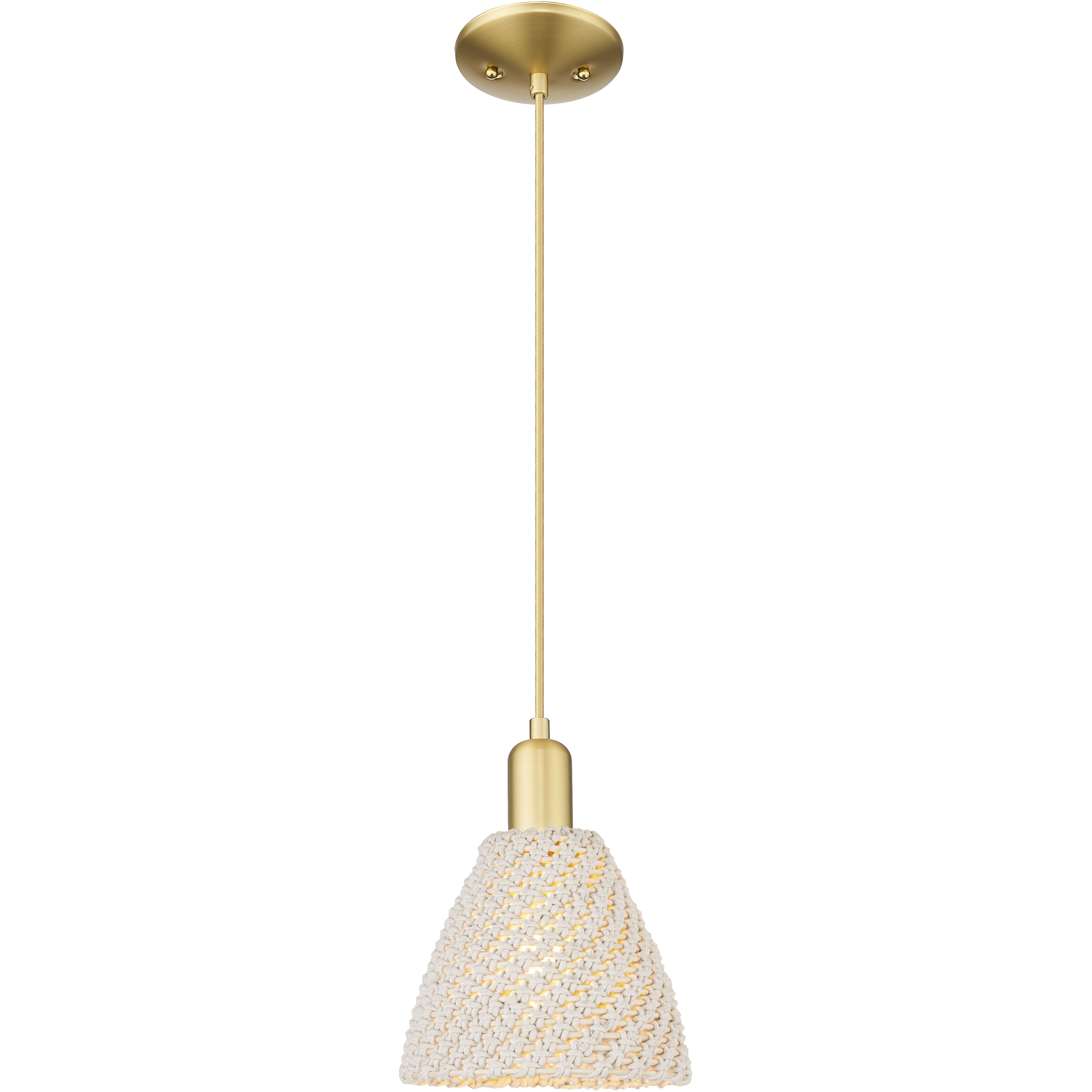 Natural Ballston Dome 1 Light 7.5 inch Satin Gold Mini Pendant Ceiling Light