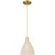 Natural Ballston Dome 1 Light 7.5 inch Satin Gold Mini Pendant Ceiling Light
