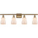 Ballston Ellery LED 36 inch Brushed Brass Bath Vanity Light Wall Light in White Glass, Ballston