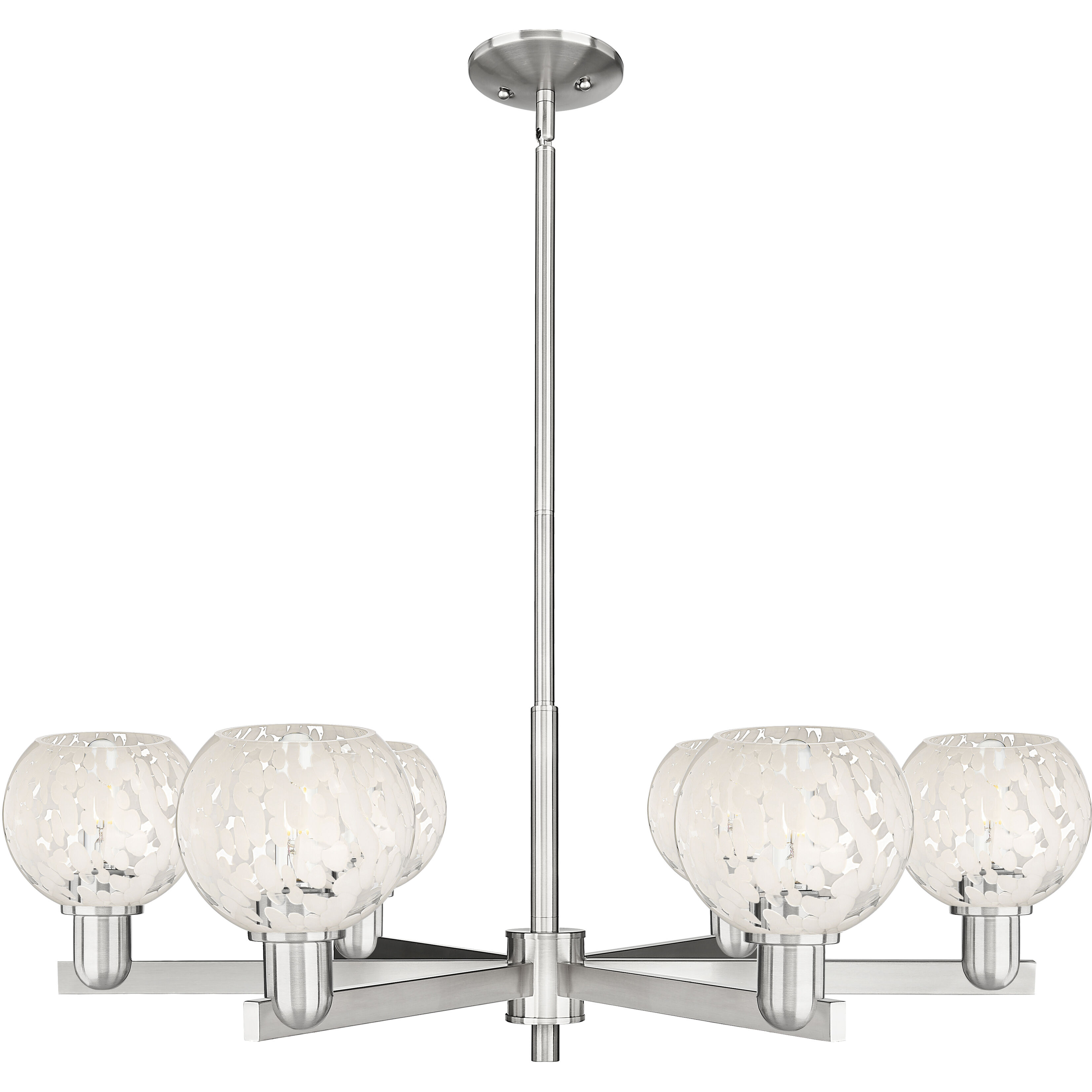 Arcadia White Mouchette 6 Light 35.75 inch Chandelier