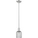 Bridal Veil 1 Light 5 inch Brushed Satin Nickel Mini Pendant Ceiling Light in Light Smoke Glass