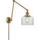Large Bell 30 inch 60.00 watt Brushed Brass Swing Arm Wall Light, Franklin Restoration