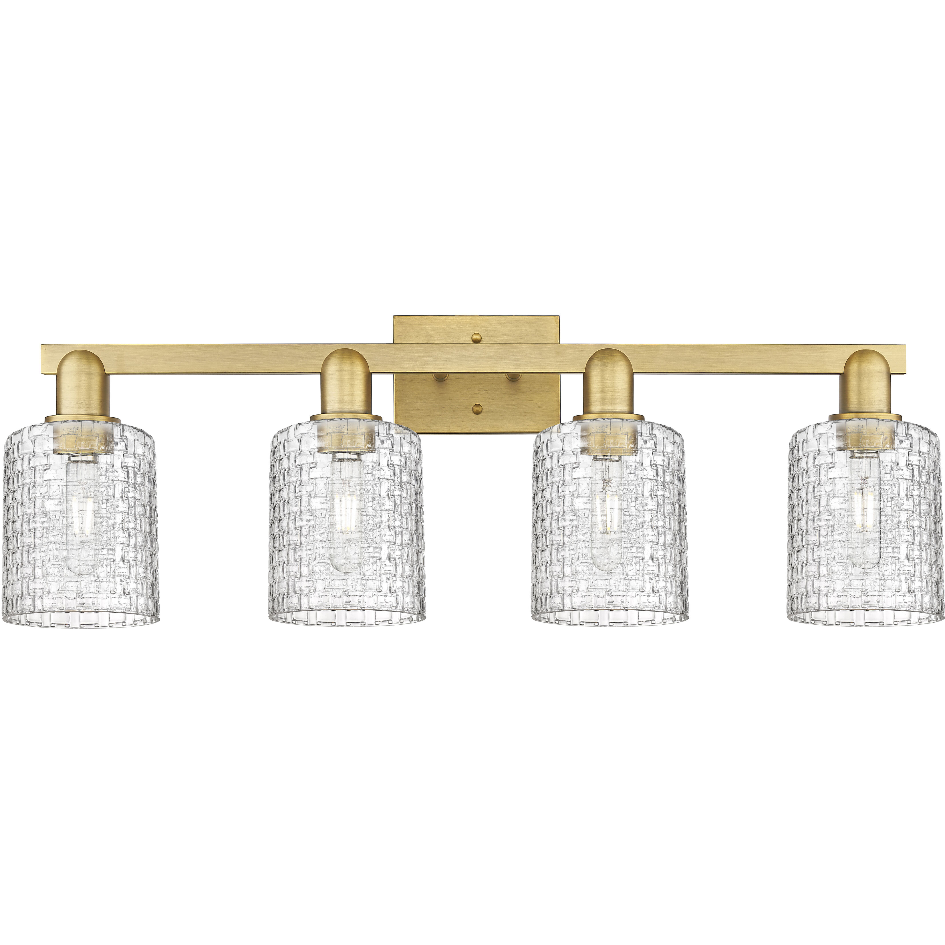 Arcadia Cobbleskill 4 Light 32 inch Brushed Brass Bath Vanity Light Wall Light