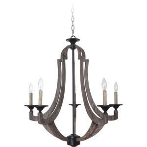 Winton 5 Light 29.5 inch Weathered Pine Chandelier Ceiling Light