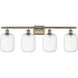 Ballston Preston 4 Light 36.75 inch Antique Brass Bath Vanity Light Wall Light in Clear