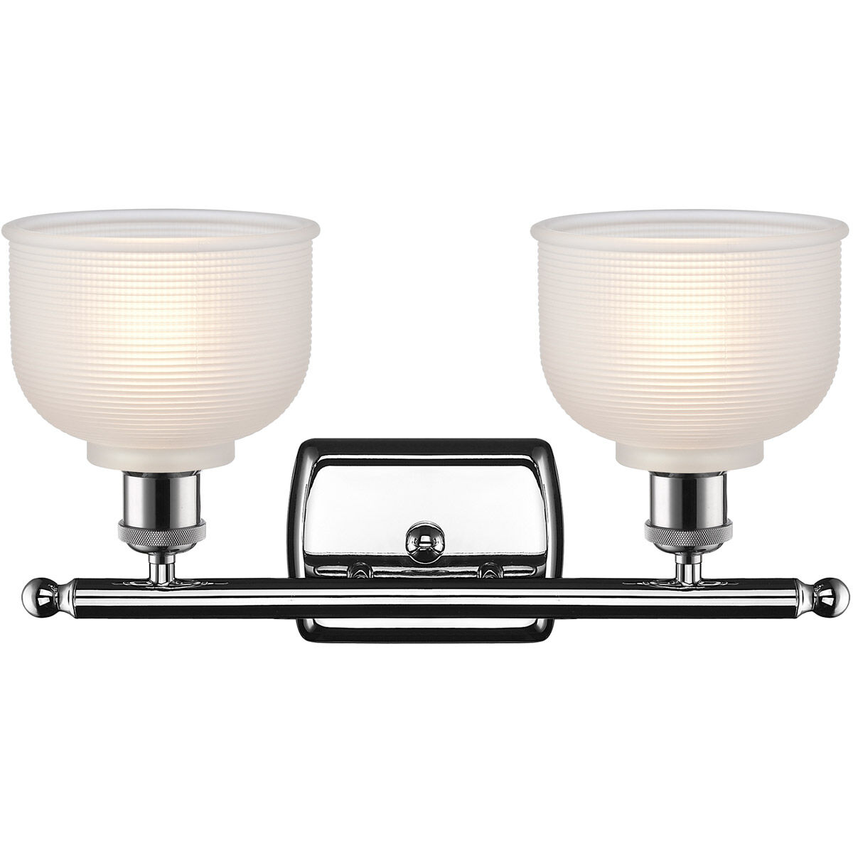 Ballston Dayton 2 Light 16 inch Polished Chrome Bath Vanity Light Wall Light in White Glass, Ballston