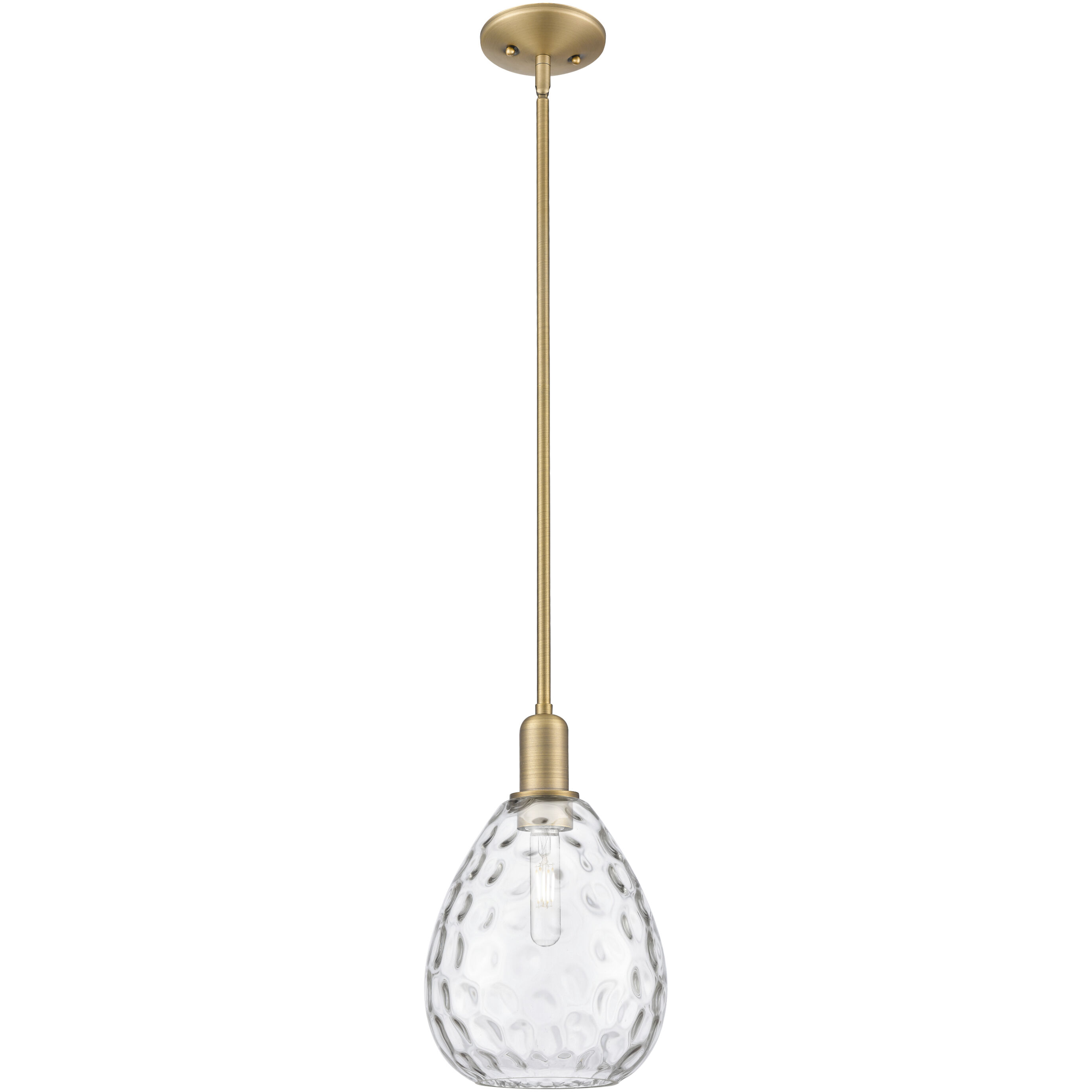 Arcadia Waverly 1 Light 8 inch Brushed Brass Mini Pendant Ceiling Light
