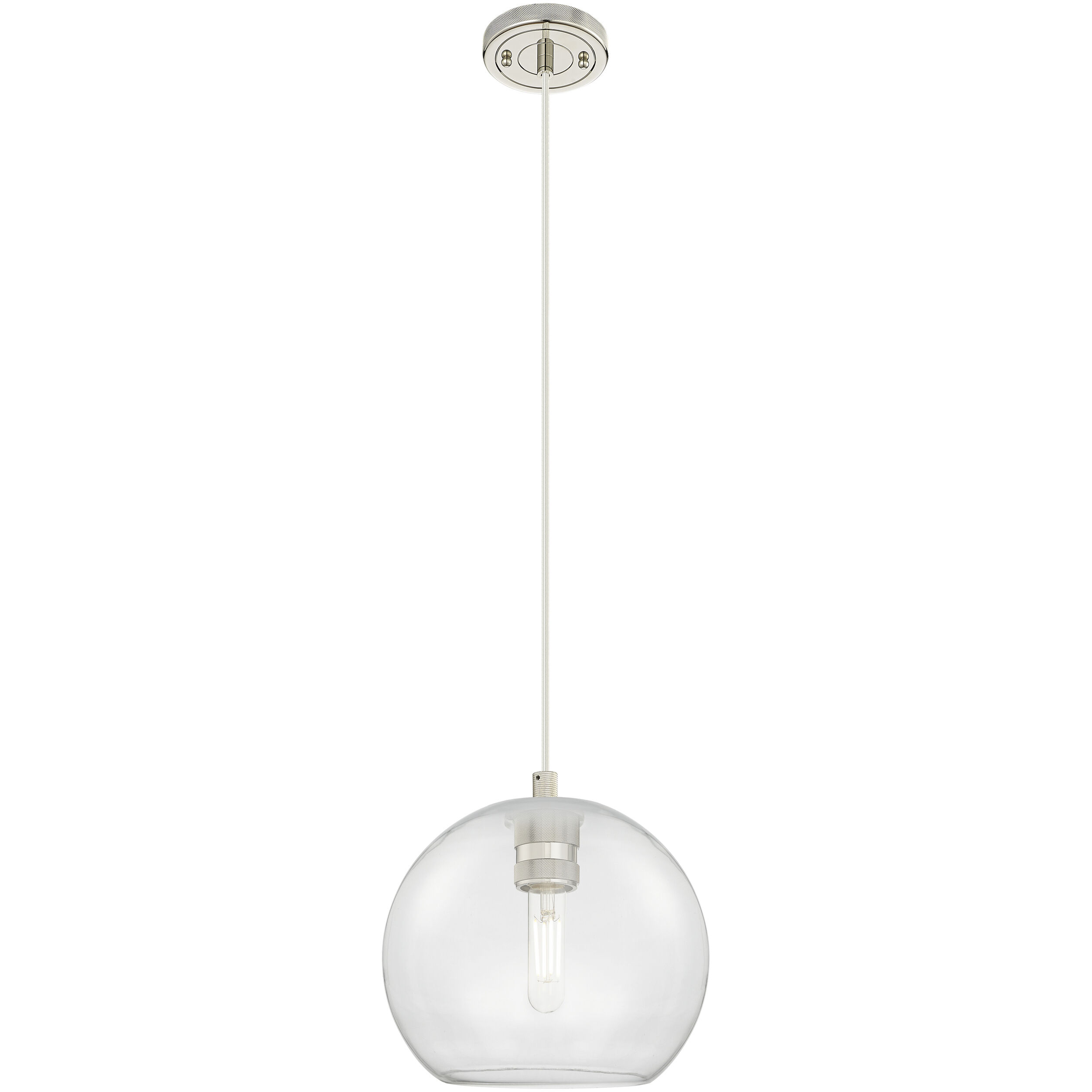 Crown Point 1 Light 8 inch Polished Nickel Pendant Ceiling Light in Clear Glass
