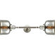 Franklin Restoration Large Bell LED 18 inch Brushed Satin Nickel Bath Vanity Light Wall Light in Silver Plated Mercury Glass, Franklin Restoration