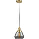 Franklin Restoration Fulton LED 7 inch Satin Gold Mini Pendant Ceiling Light in Plated Smoke, Franklin Restoration
