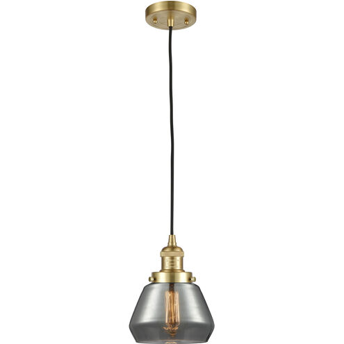 Franklin Restoration Fulton LED 7 inch Satin Gold Mini Pendant Ceiling Light in Plated Smoke, Franklin Restoration