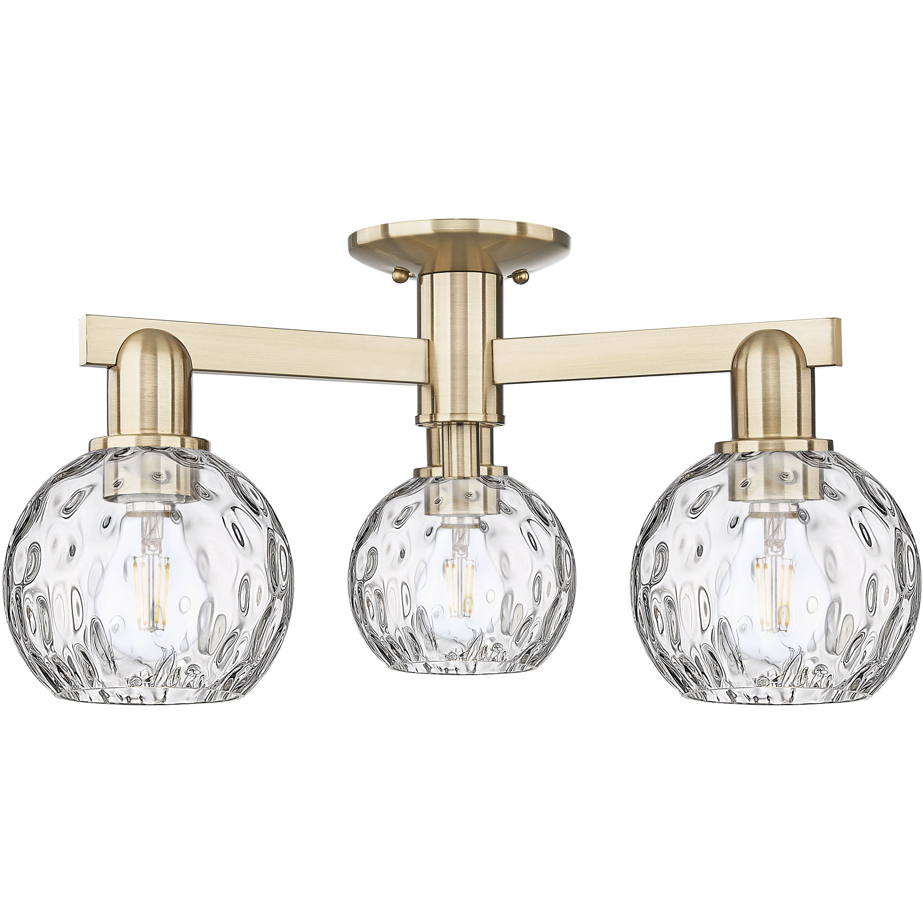 Arcadia Athens Water Glass 3 Light 23.5 inch Champagne Bronze Semi-Flush Mount Ceiling Light