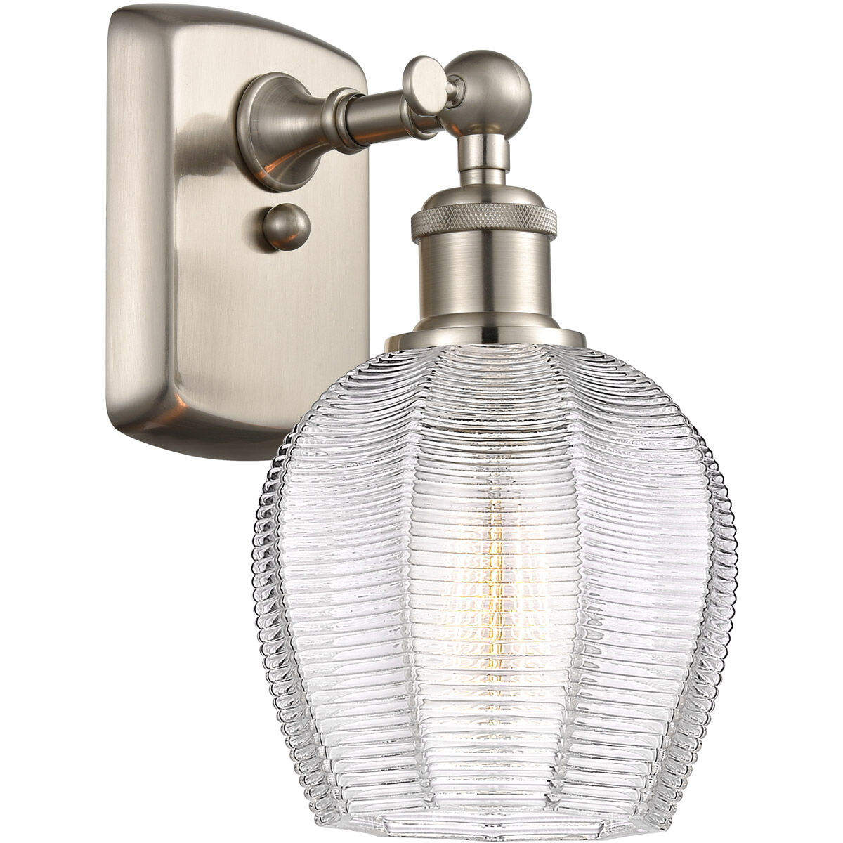 Ballston Norfolk LED 6 inch Brushed Satin Nickel Sconce Wall Light in Clear Glass
