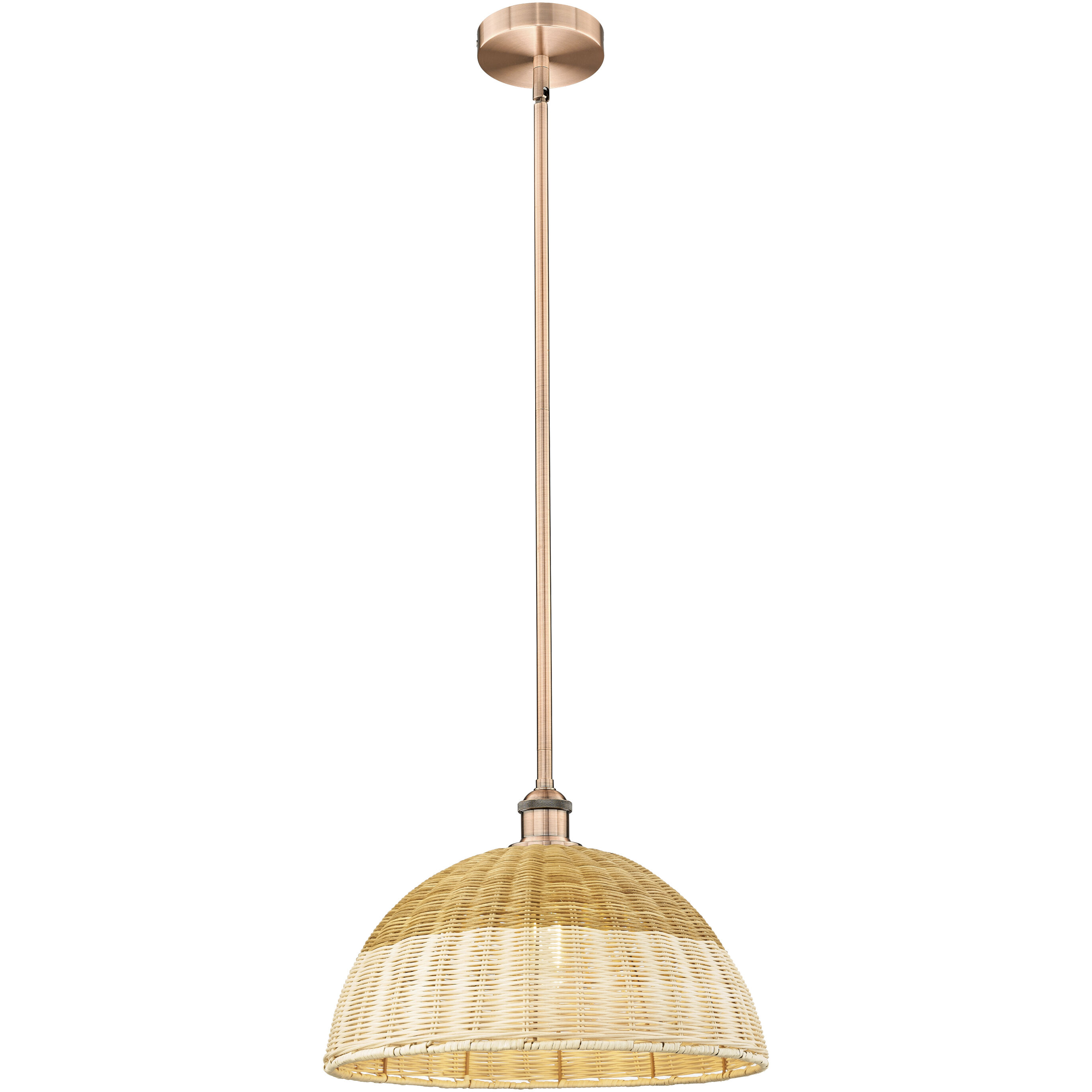 Edison Bristol Natural II 1 Light 15.75 inch Antique Copper Mini Pendant Ceiling Light