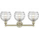Athens Deco Swirl 3 Light 26 inch Antique Brass Bath Vanity Light Wall Light in Clear Deco Swirl Glass