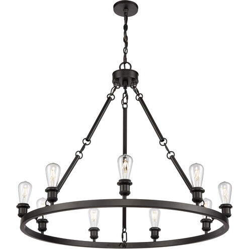 Ballston Saloon LED 40 inch Matte Black Chandelier Ceiling Light, Ballston