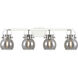 Pilaster II Sphere 4 Light 36.5 inch Polished Chrome Bath Vanity Light Wall Light in Plated Smoke Glass