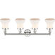 Bellmont 4 Light 33.5 inch Polished Nickel and Matte White Bath Vanity Light Wall Light
