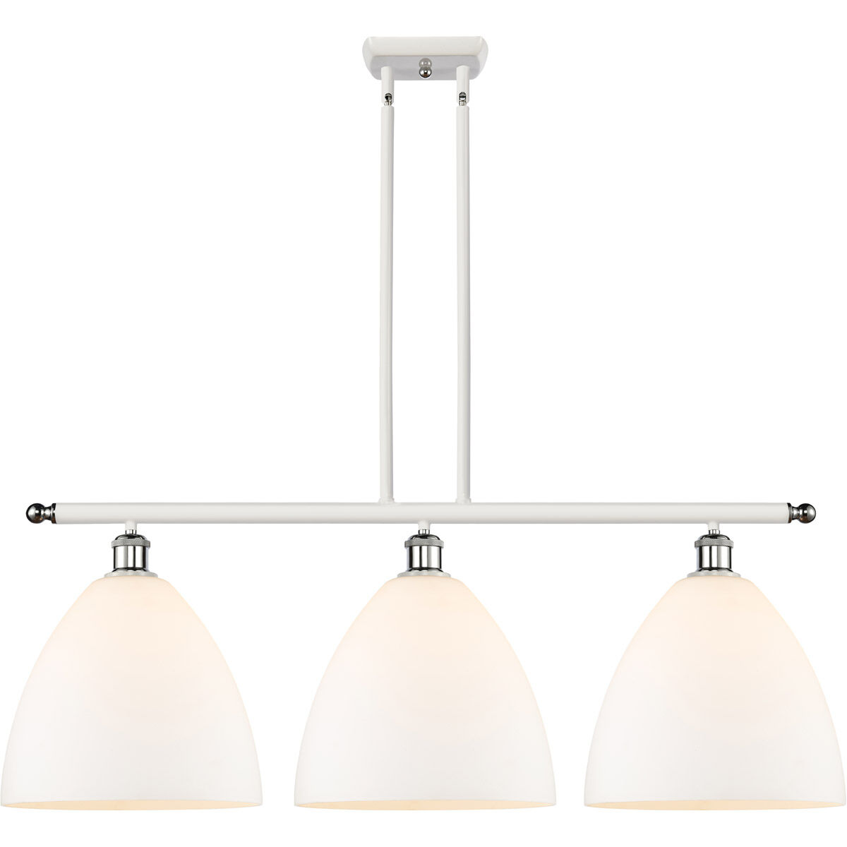 Ballston Ballston Dome LED 38.5 inch White and Polished Chrome Island Light Ceiling Light in Matte White Glass