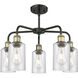 Clymer 5 Light 21.88 inch Black Antique Brass Chandelier Ceiling Light in Seedy Glass