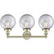 Beacon 3 Light 24.5 inch Antique Brass Bath Vanity Light Wall Light in Clear