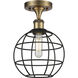 Lake Placid 1 Light 8 inch Brushed Brass Semi-Flush Mount Ceiling Light