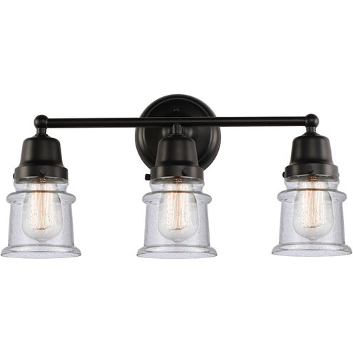 Aditi Small Canton 3 Light 21.25 inch Matte Black Bath Vanity Light Wall Light, Aditi