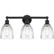 Edison Brookfield 3 Light 24 inch Matte Black Bath Vanity Light Wall Light in Clear Glass