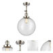 Franklin Restoration XX-Large Beacon 1 Light 12 inch Polished Nickel Semi-Flush Mount Ceiling Light in Seedy Glass, Franklin Restoration
