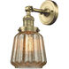 Franklin Restoration Chatham LED 6 inch Antique Brass Semi-Flush Mount Ceiling Light in Mercury Glass, Franklin Restoration