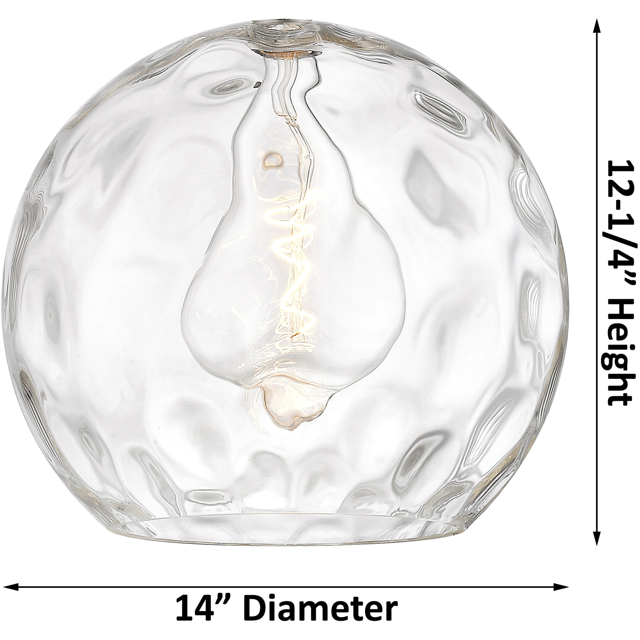 Edison Athens Water Glass 1 Light 13 inch Oil Rubbed Bronze Semi-Flush Mount Ceiling Light