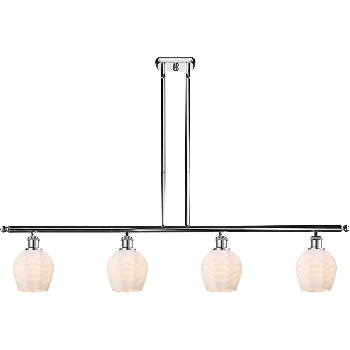 Ballston Norfolk LED 48 inch Polished Chrome Island Light Ceiling Light in Matte White Glass