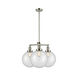 Franklin Restoration X-Large Beacon 3 Light 24 inch Polished Nickel Chandelier Ceiling Light in Clear Glass, Franklin Restoration