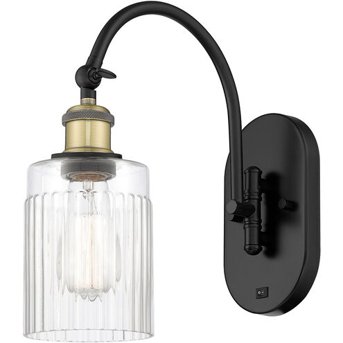 Ballston Hadley LED 5.3 inch Black Antique Brass Sconce Wall Light in Clear Glass