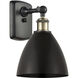 Ballston Dome 1 Light 8 inch Black Antique Brass Sconce Wall Light