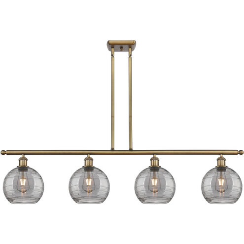 Ballston Deco Swirl 4 Light 48 inch Brushed Brass Island Light Ceiling Light, Ballston