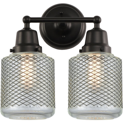 Aditi Stanton 2 Light 14 inch Matte Black Bath Vanity Light Wall Light, Aditi