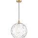Edison Athens Water Glass 1 Light 14 inch Satin Gold Pendant Ceiling Light