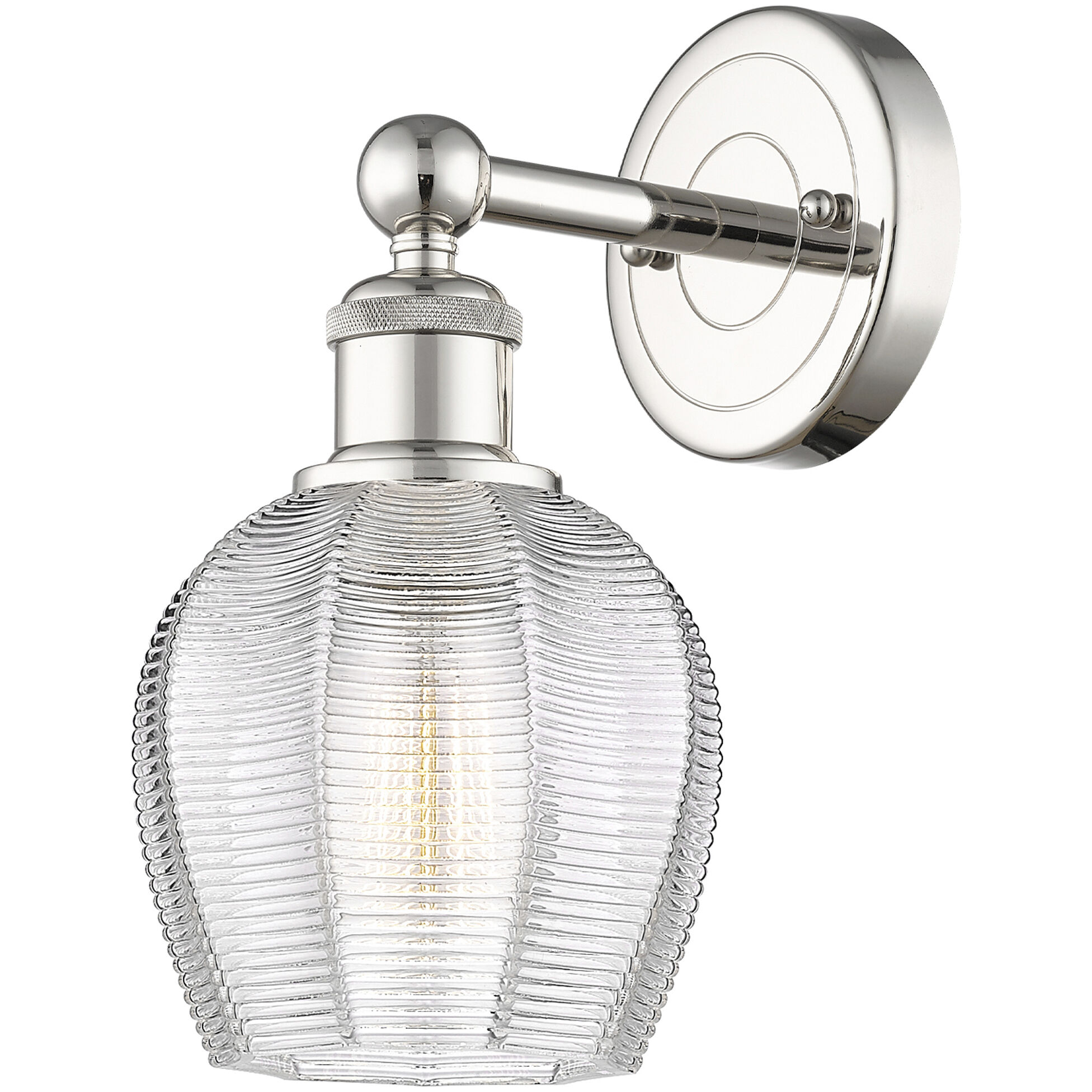 Norfolk Sconce Wall Light in Polished Nickel, Clear