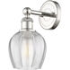 Norfolk Sconce Wall Light in Polished Nickel, Clear