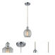 Ballston Belfast LED 6 inch Polished Chrome Mini Pendant Ceiling Light in Clear Crackle Glass, Ballston