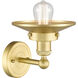 Railroad 1 Light 8 inch Satin Gold Sconce Wall Light