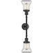 Franklin Restoration Bellmont LED 16.5 inch Matte Black Bath Vanity Light Wall Light in Clear Glass, Franklin Restoration