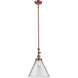 Franklin Restoration Cone LED 12 inch Antique Copper Mini Pendant Ceiling Light in Clear, Franklin Restoration