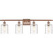 Ballston Cobbleskill LED 36 inch Antique Copper Bath Vanity Light Wall Light in Deco Swirl Glass