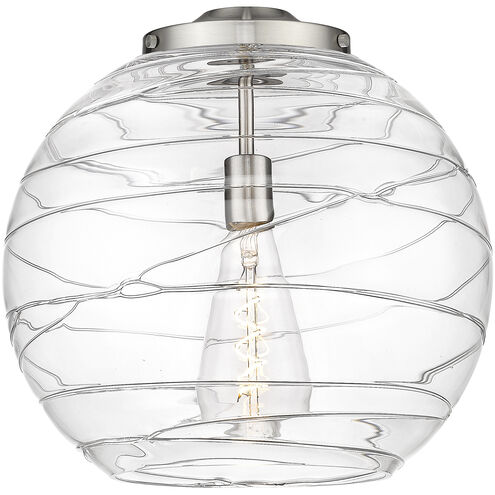 Ballston Athens Deco Swirl LED 15.75 inch Antique Copper Pendant Ceiling Light in Clear Deco Swirl