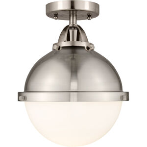 Nouveau 2 Hampden LED 9 inch Matte Black Semi-Flush Mount Ceiling Light in Seedy Glass